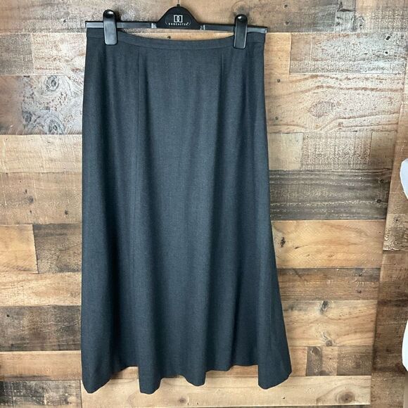 Carlisle Maxi Skirt Dark Grey A-Line Wool Spandex Blend Charcoal Women Size 14 - Picture 10 of 13